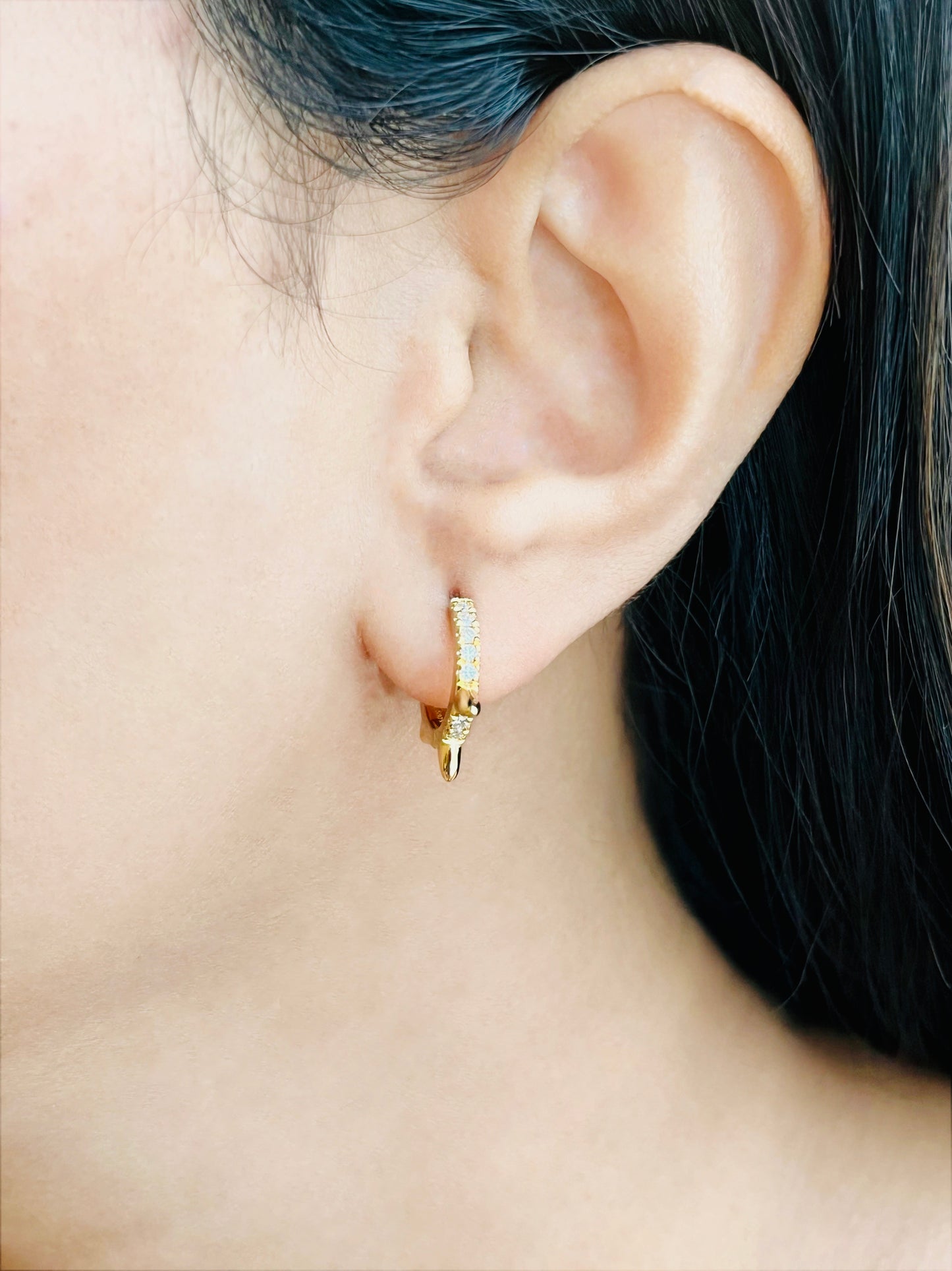 Moissanite Spike Huggie Earring