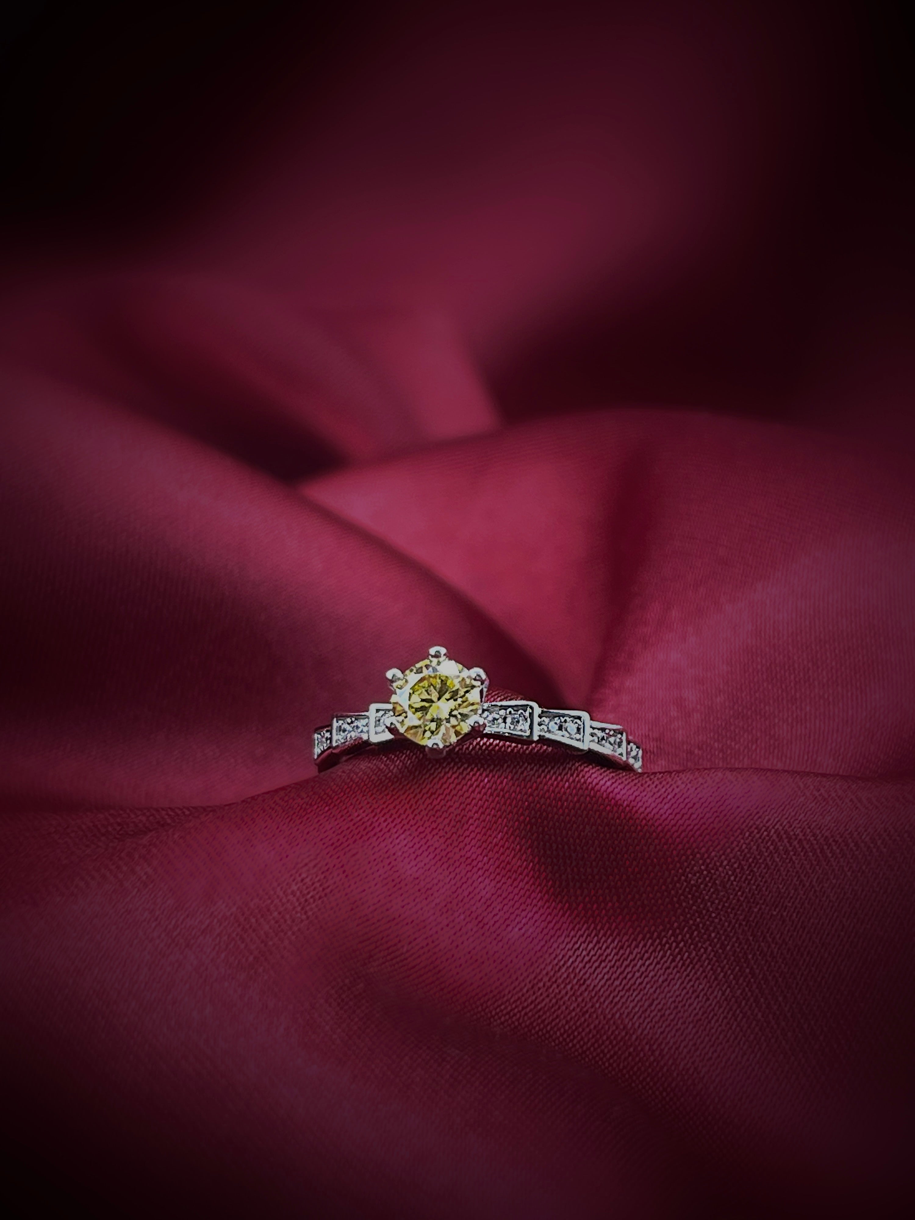 Luxury yellow moissanite ring Singapore