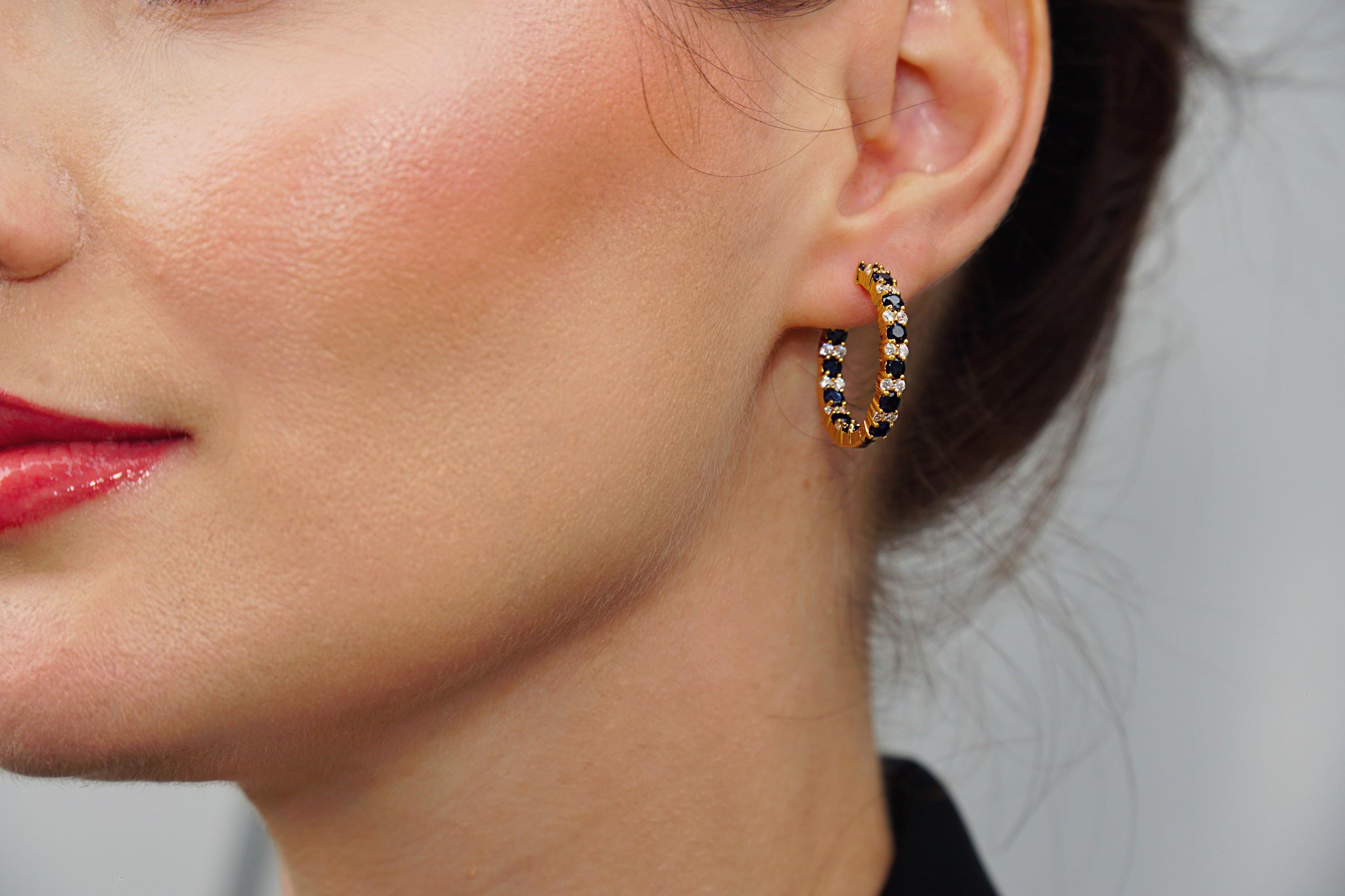 Sapphire Hoops Earrings