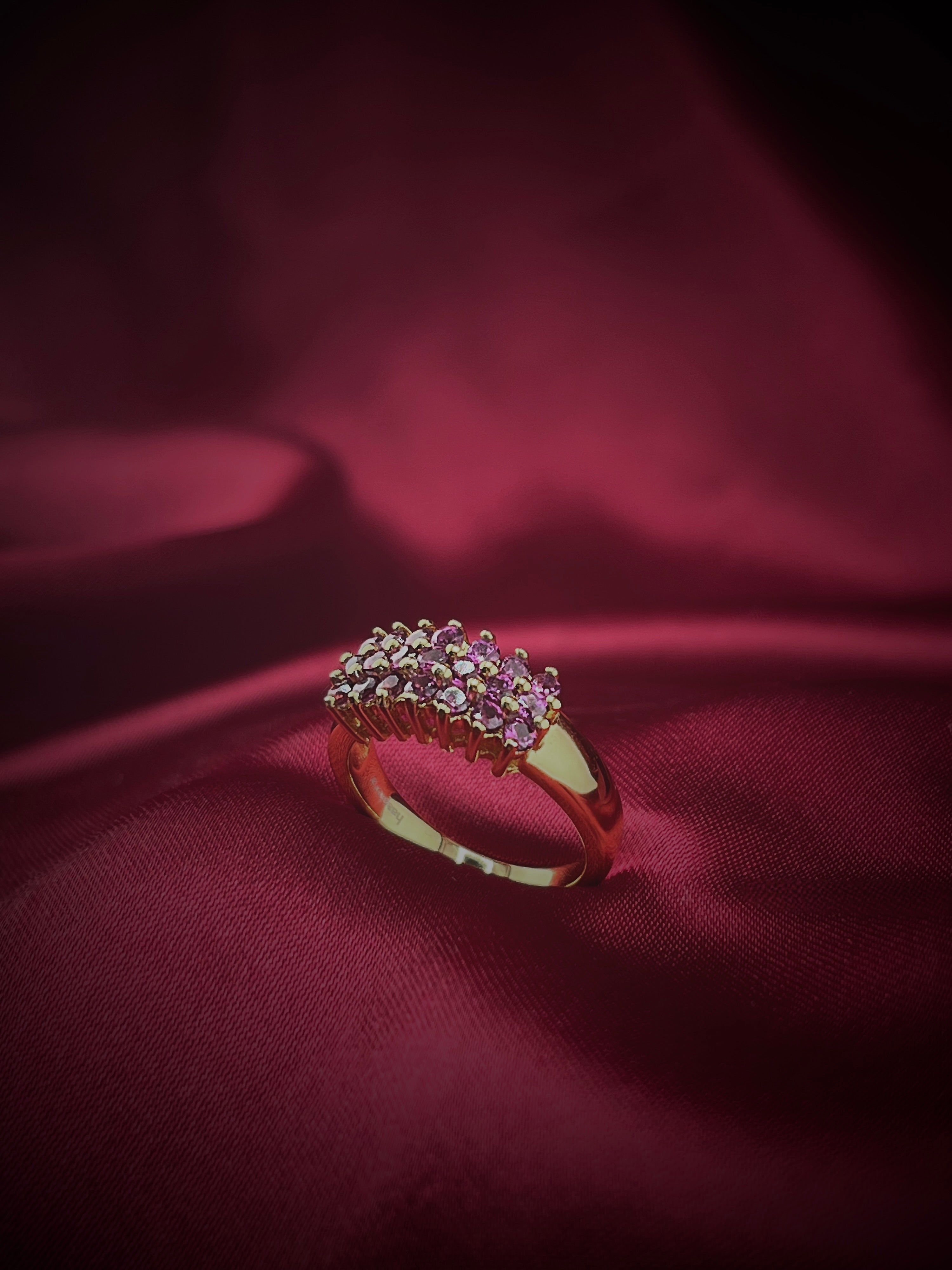 Rhodolite gemstone silver ring Singapore