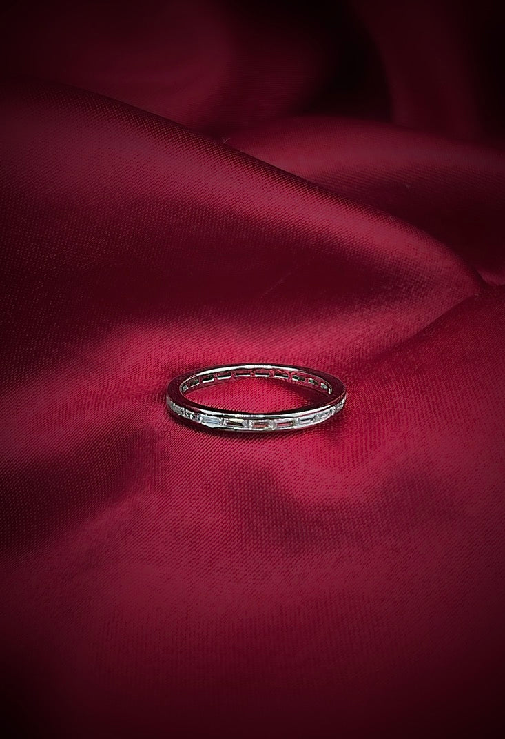 Slim baguette eternity ring