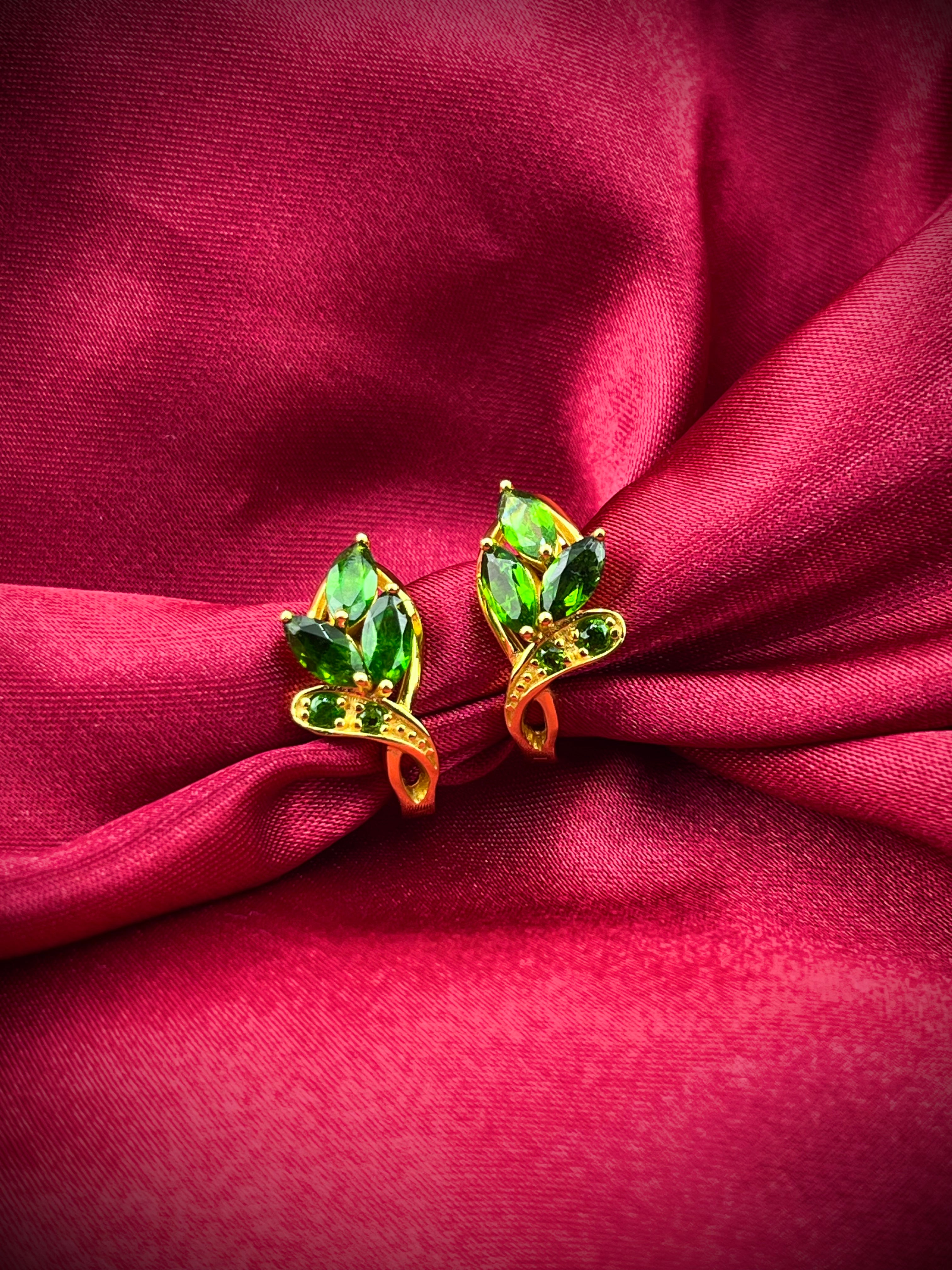 Green gemstone earrings
