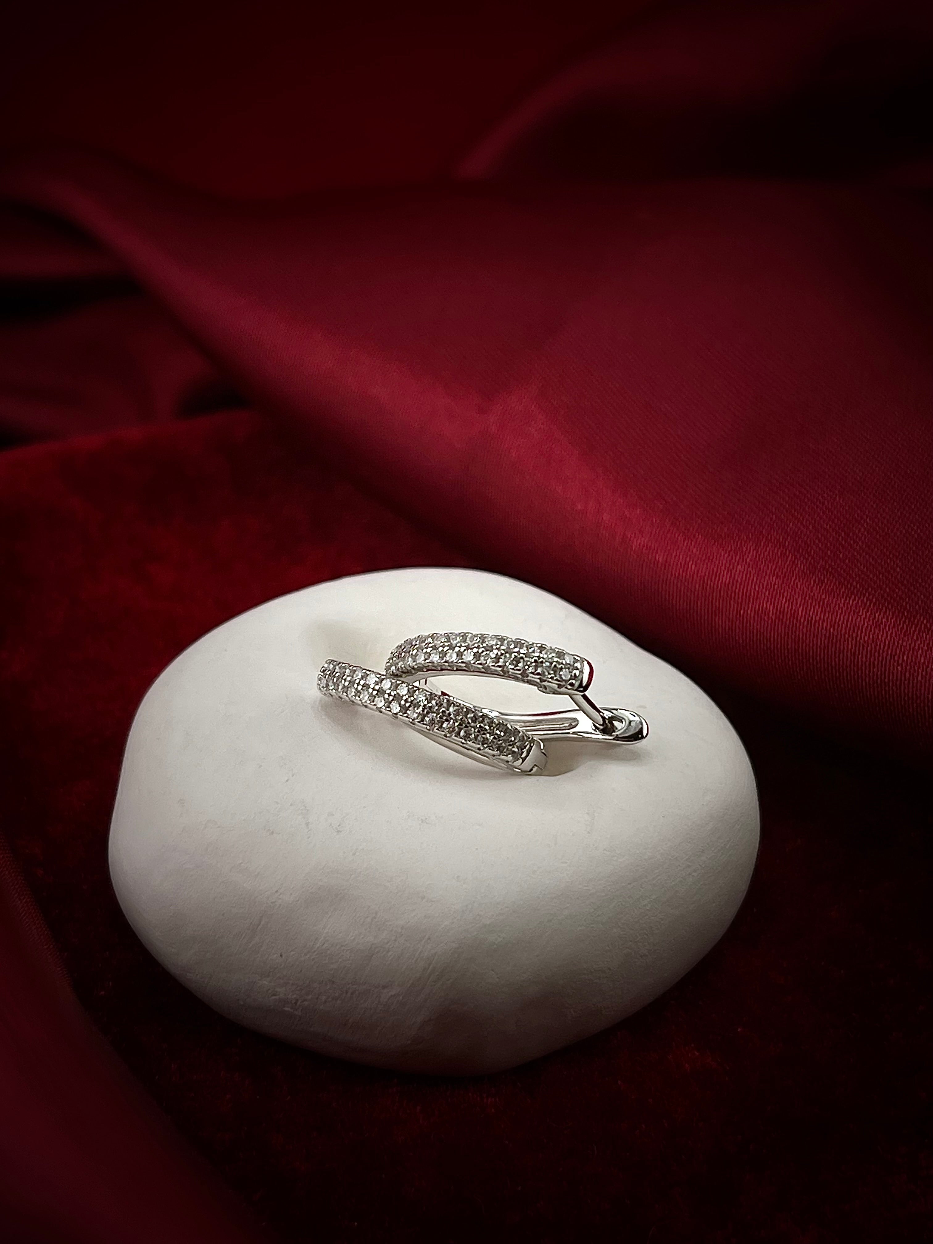 Haspiera Pave Crystal Huggie Earrings