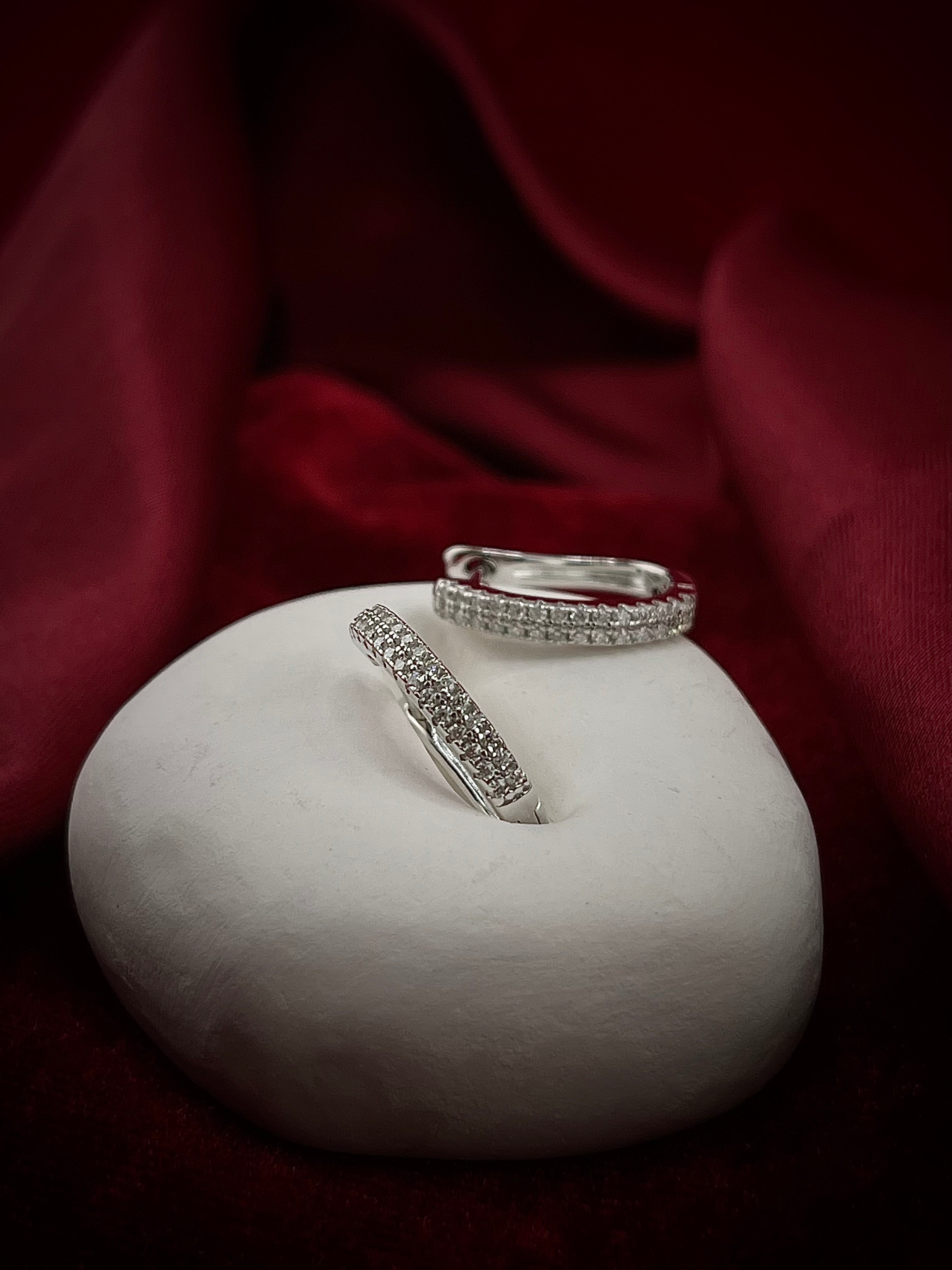 Haspiera Pave Crystal Huggie Earrings