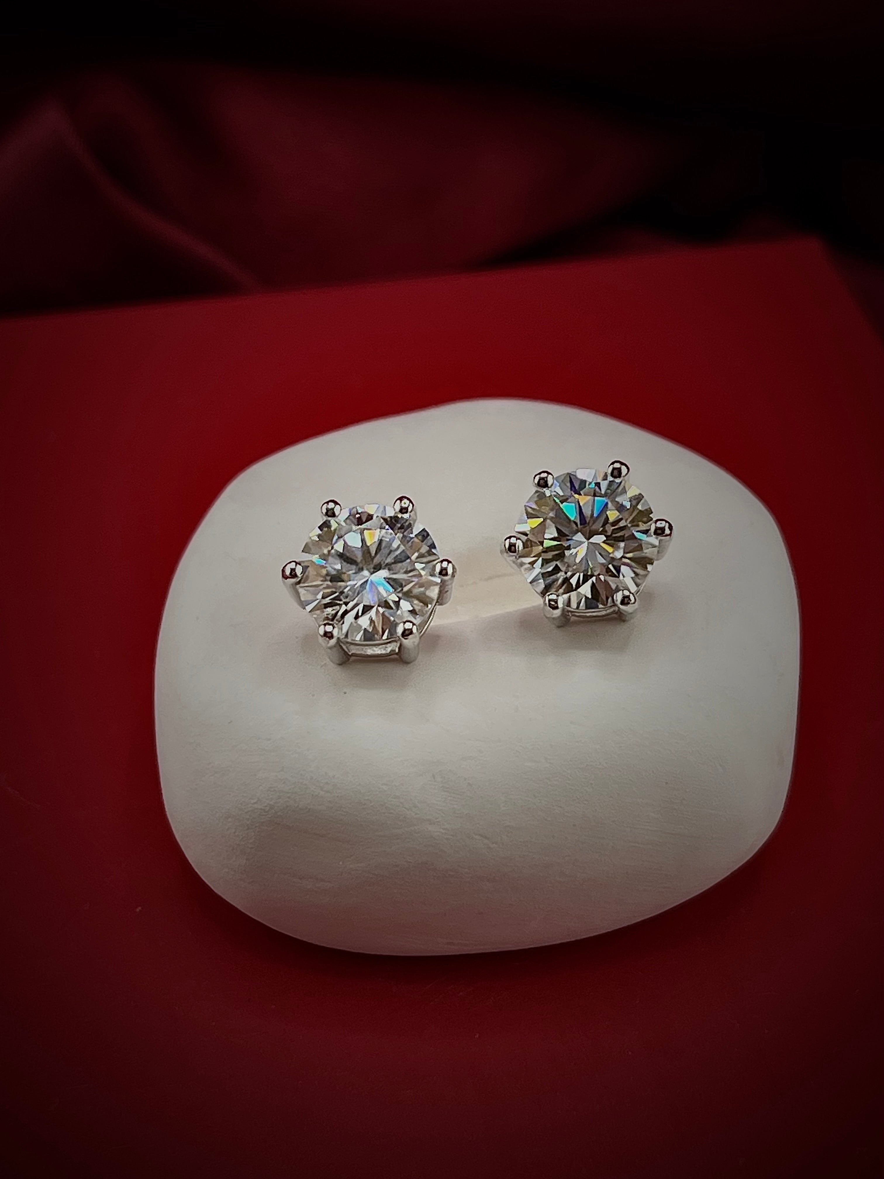 White moissanite silver earrings Singapore