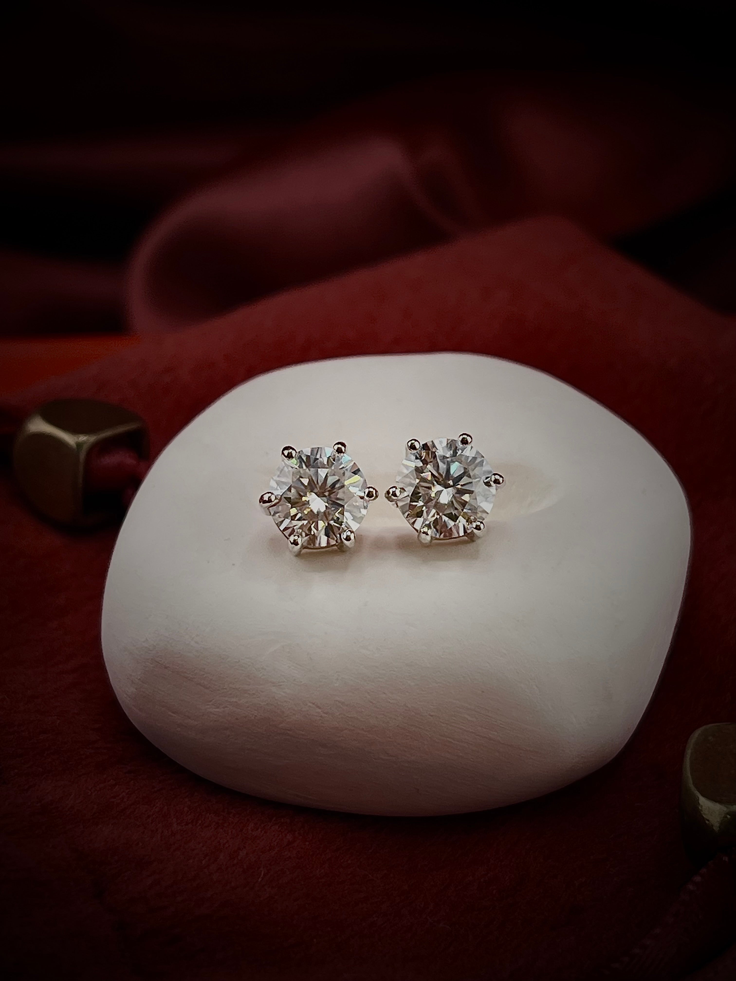 Elegant white moissanite earrings