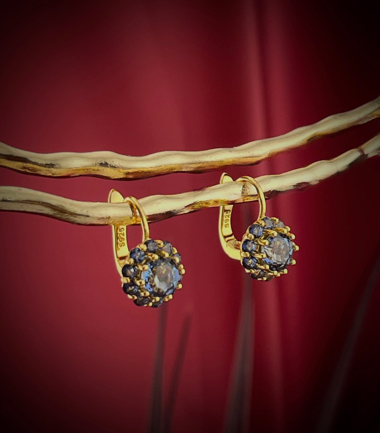 Celestial Blue Flower Earrings