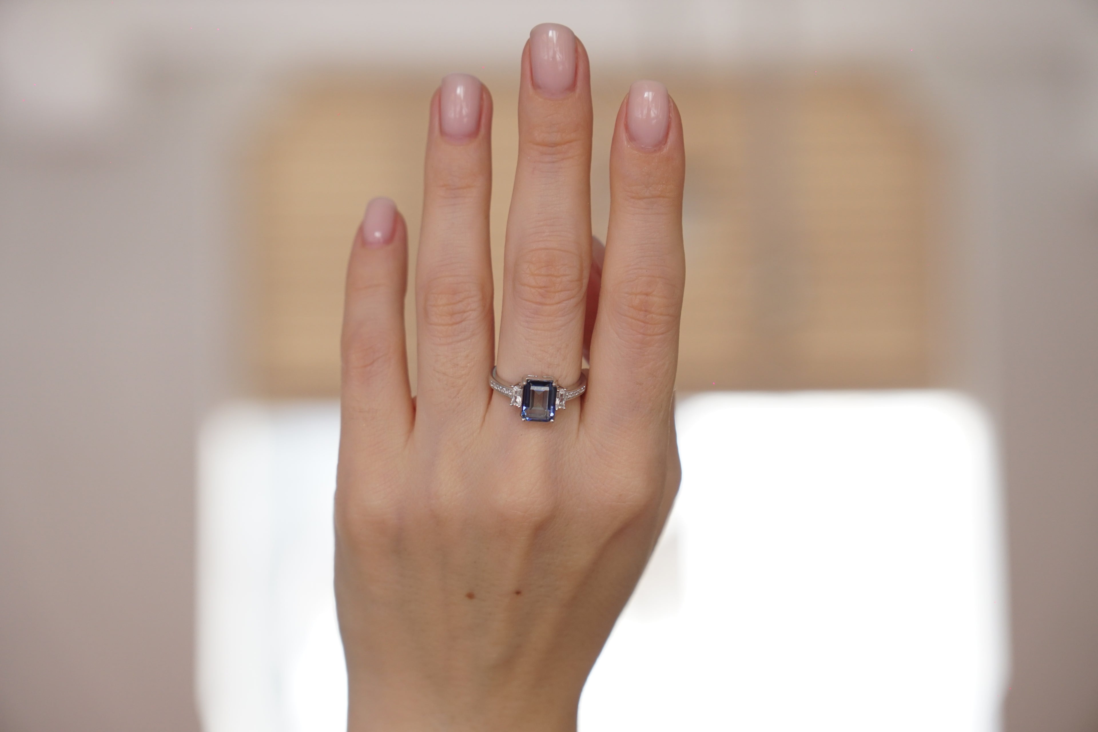 Blue Baguette Ring