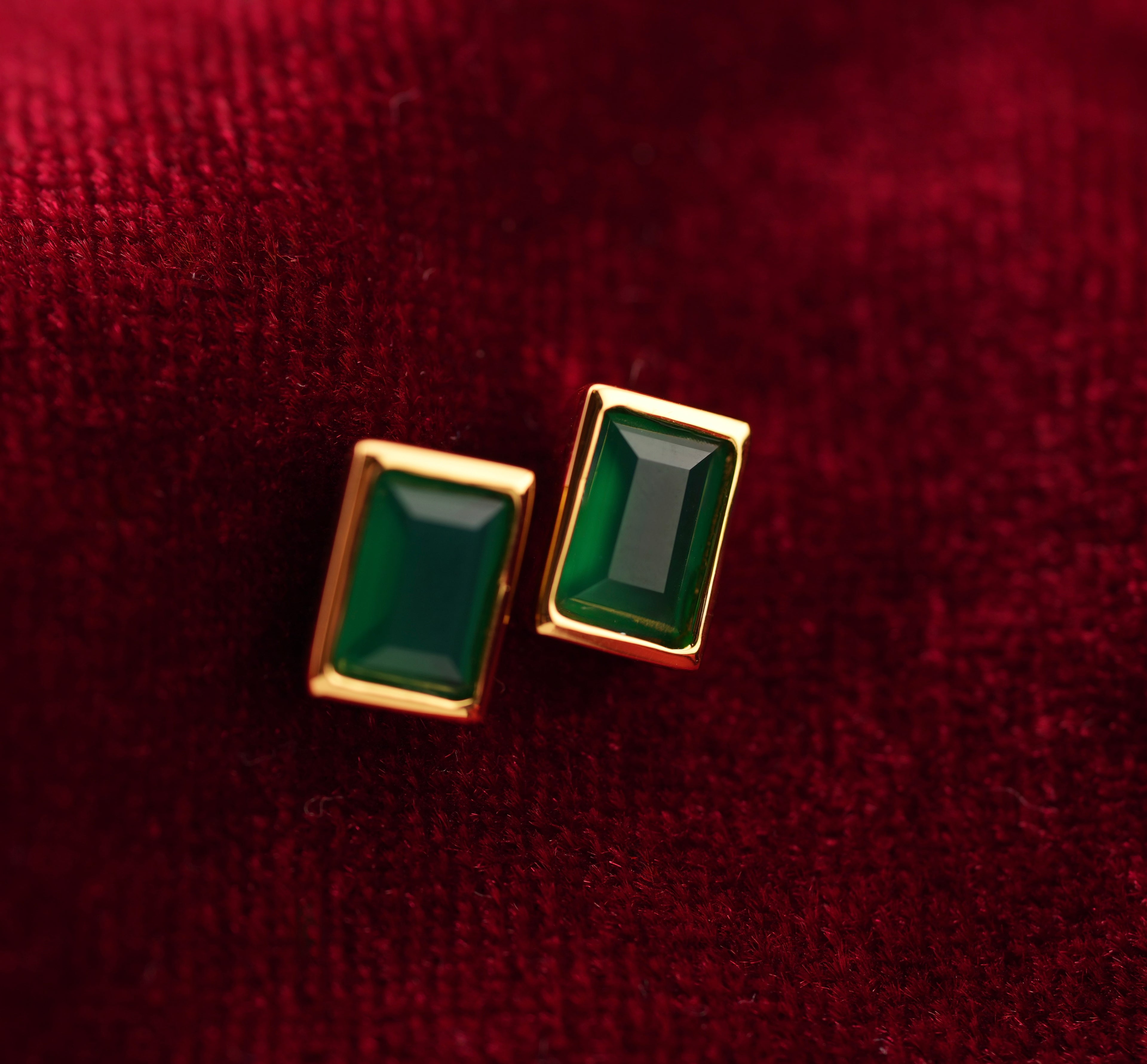 Haspiera Vera Studs Green Agate