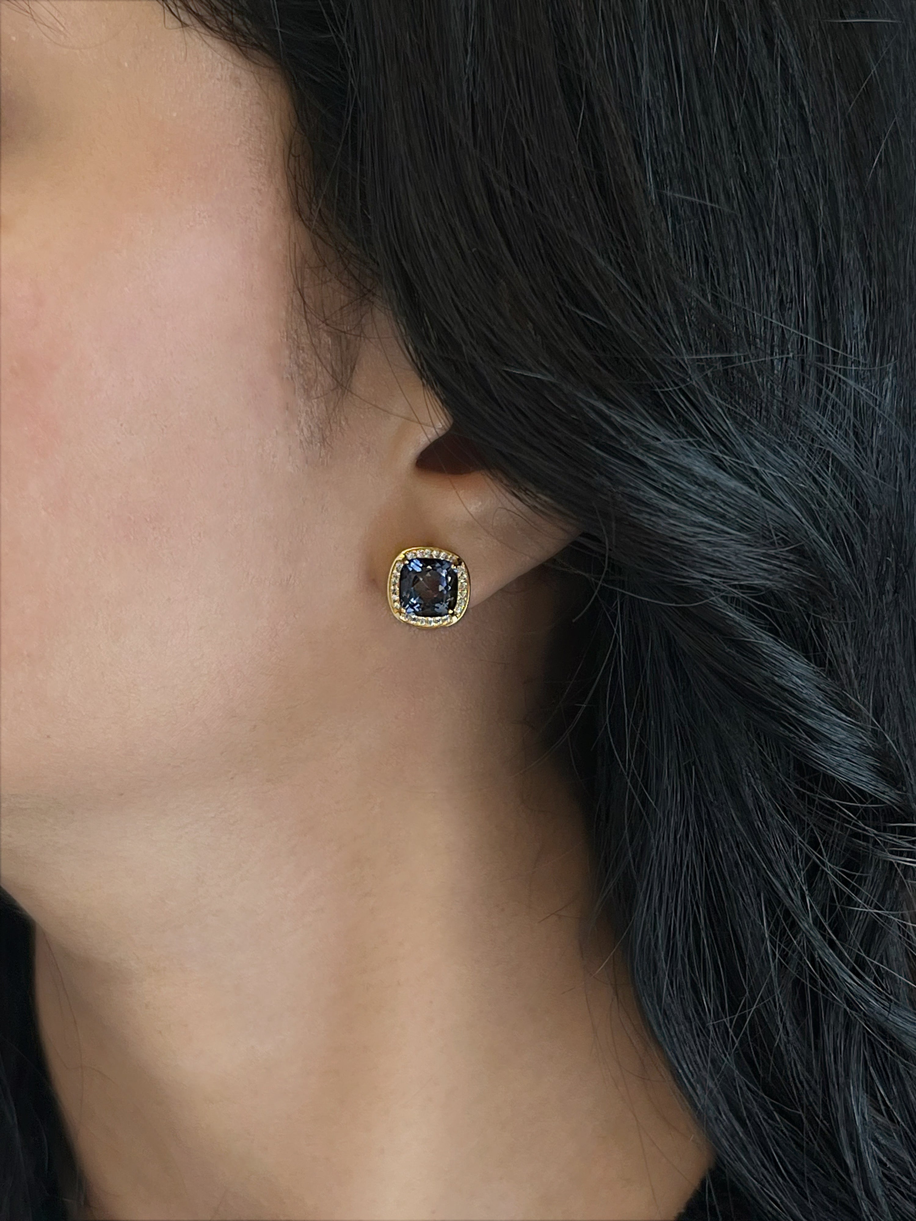 Ocean’s Eye gold halo earrings