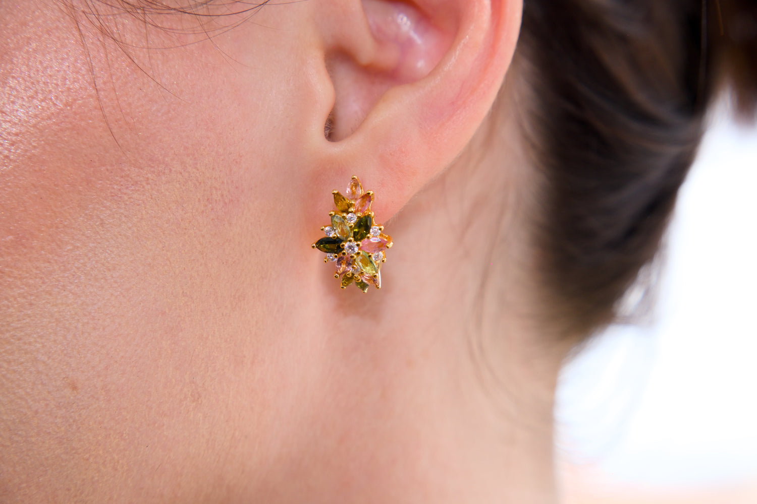 Studs and Cluster Earring - Haspiera - Front image