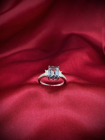 Blue Baguette Ring
