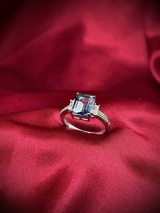 Blue Baguette Ring