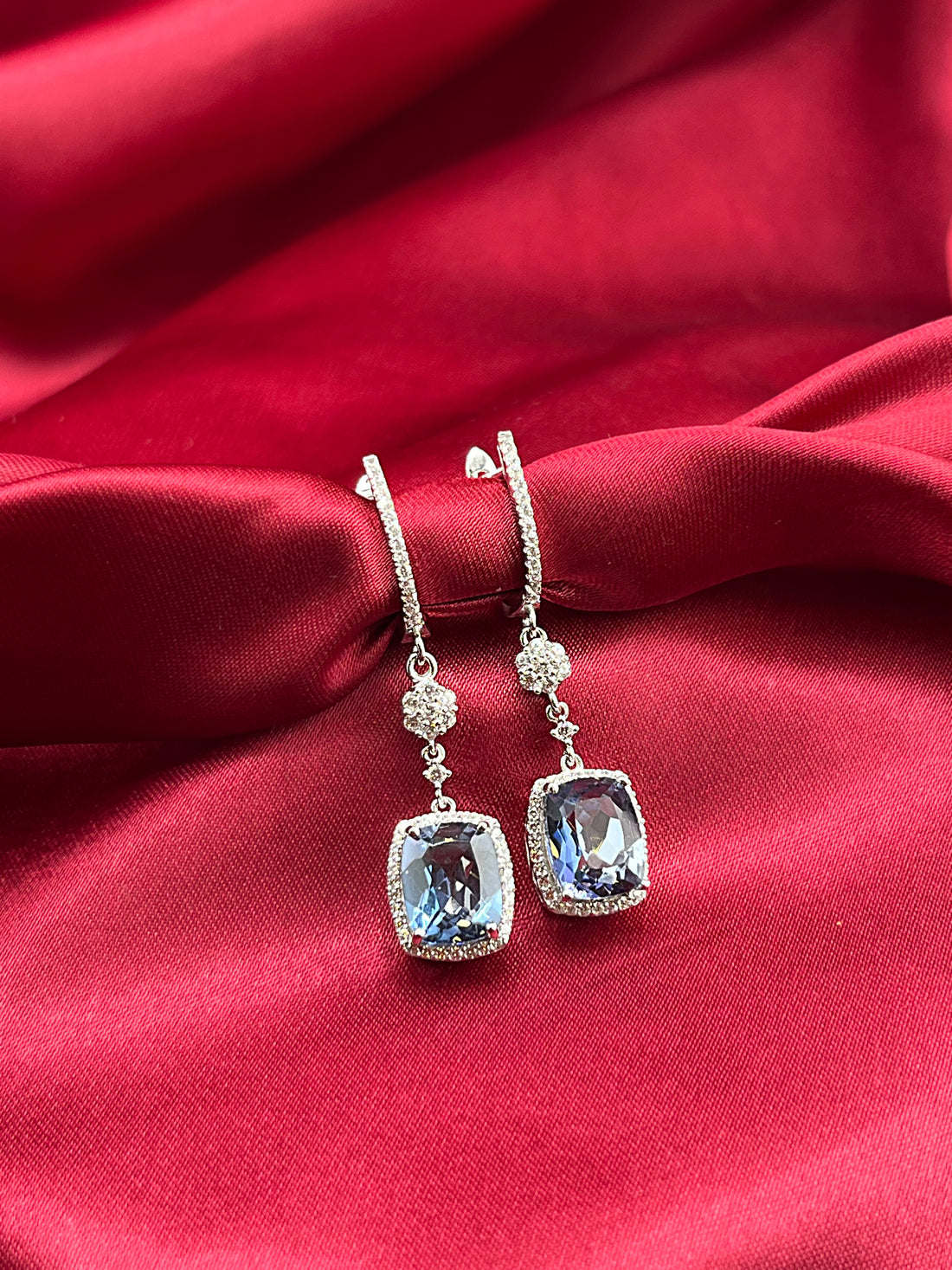 Azure Halo Dangle Earrings