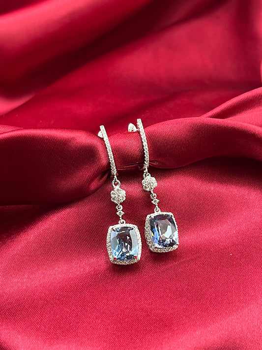 Azure Halo Dangle Earrings