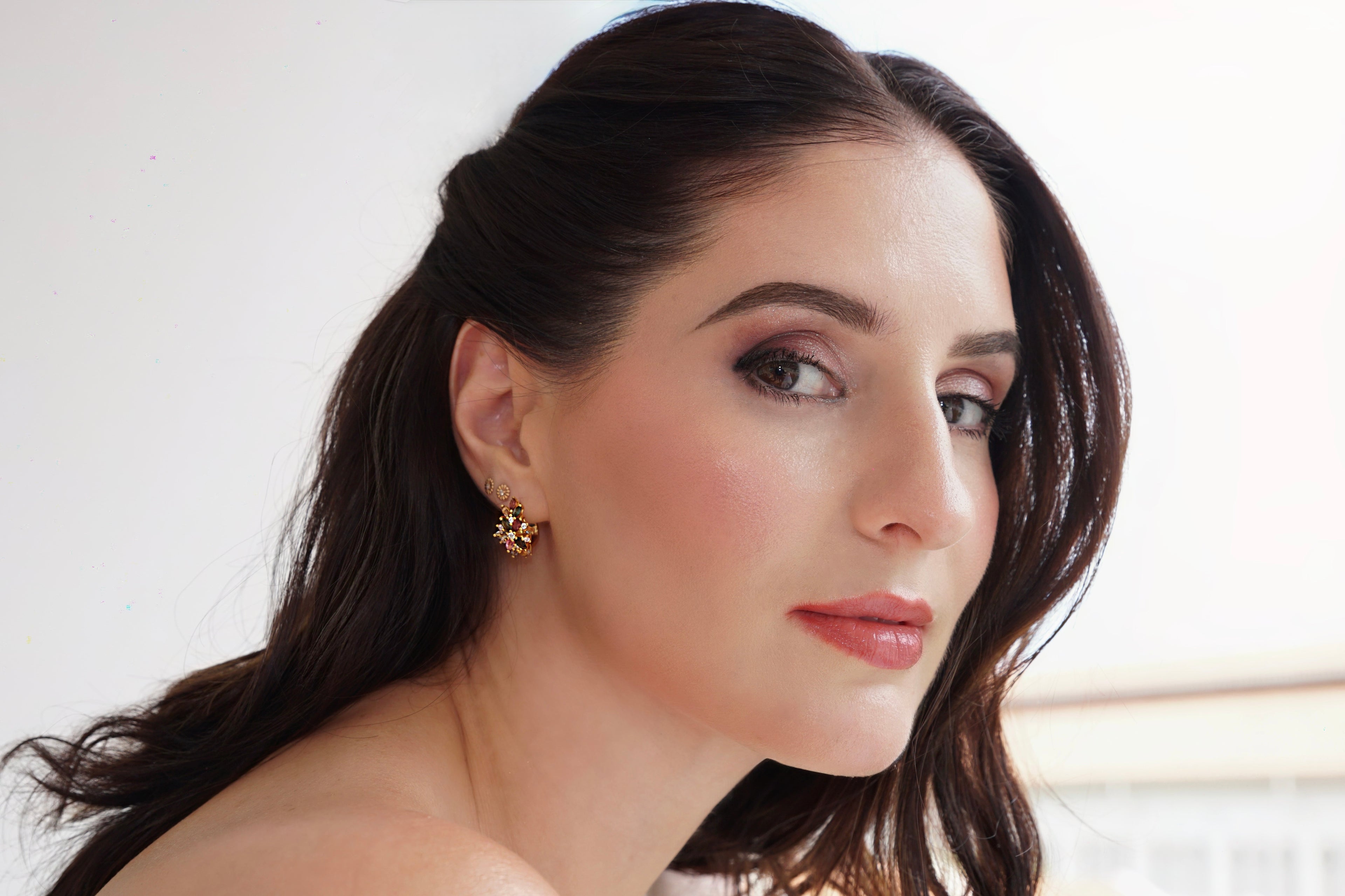 Haspiera Multicolour Petal Cluster Earrings