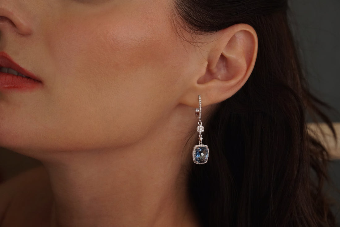 Azure Halo Dangle Earrings