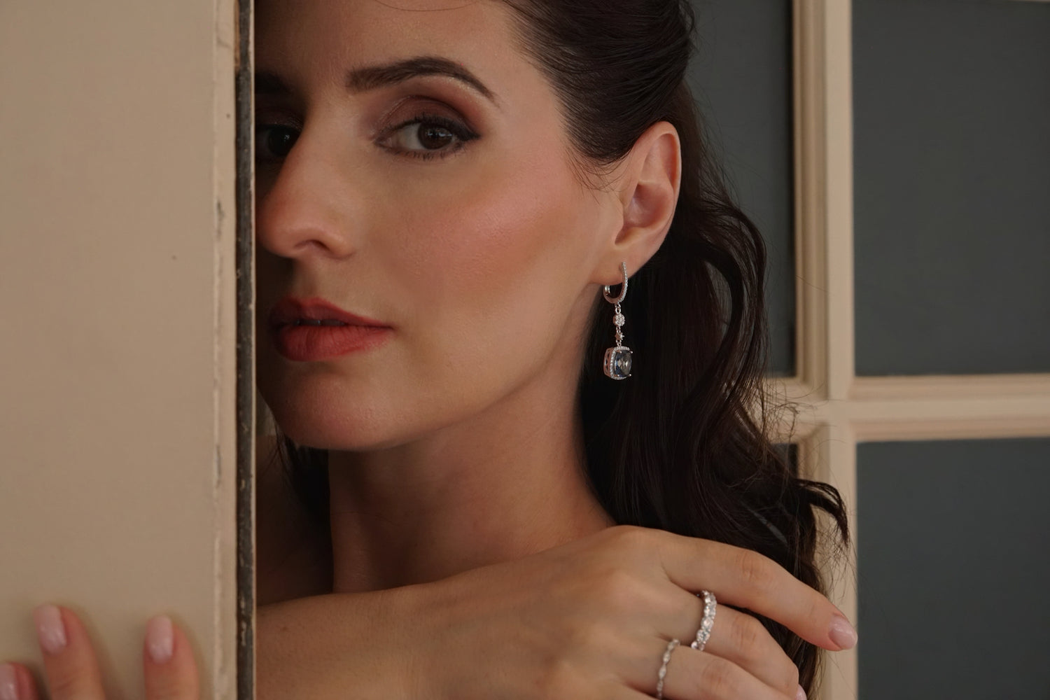 Azure Halo Dangle Earrings