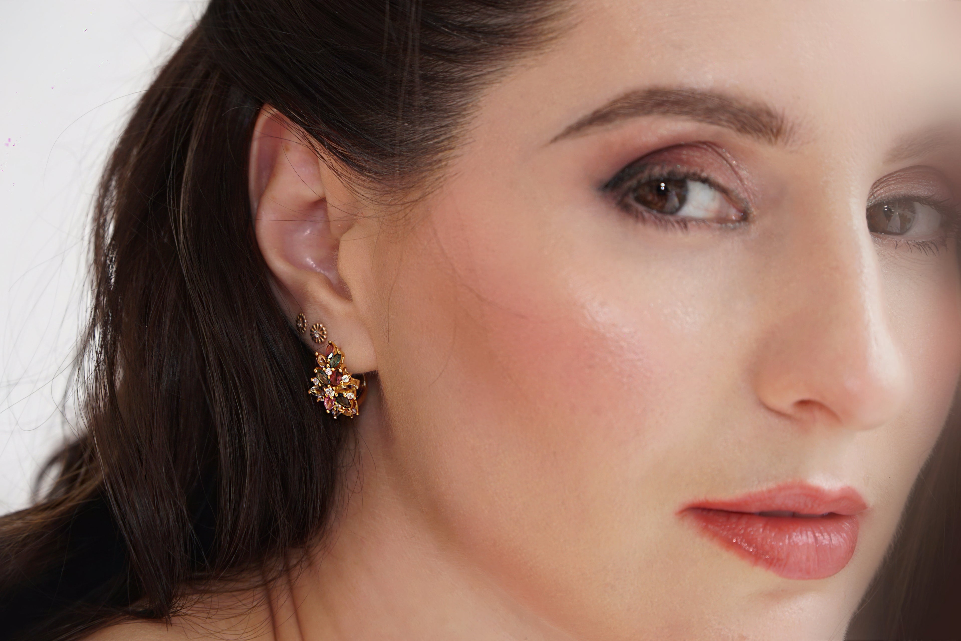 Haspiera Multicolour Petal Cluster Earrings