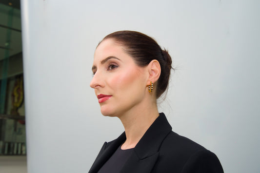Haspiera Elegant Sapphire and CZ Hoops Earrings