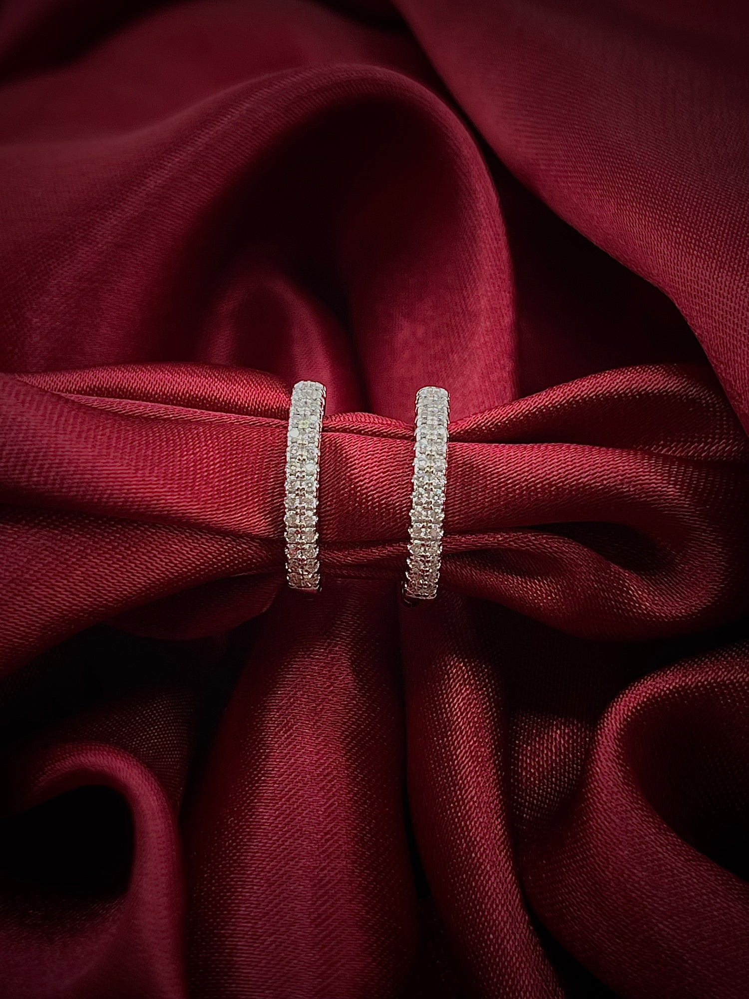 Haspiera Pave Crystal Huggie Earrings