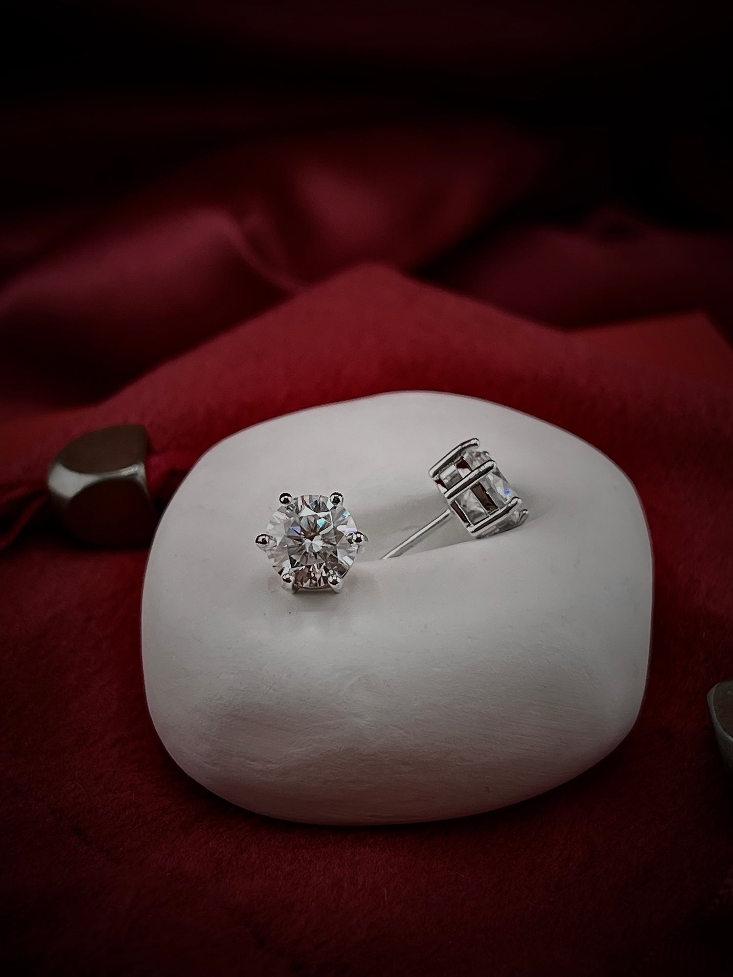 Minimal moissanite stud earrings Singapore