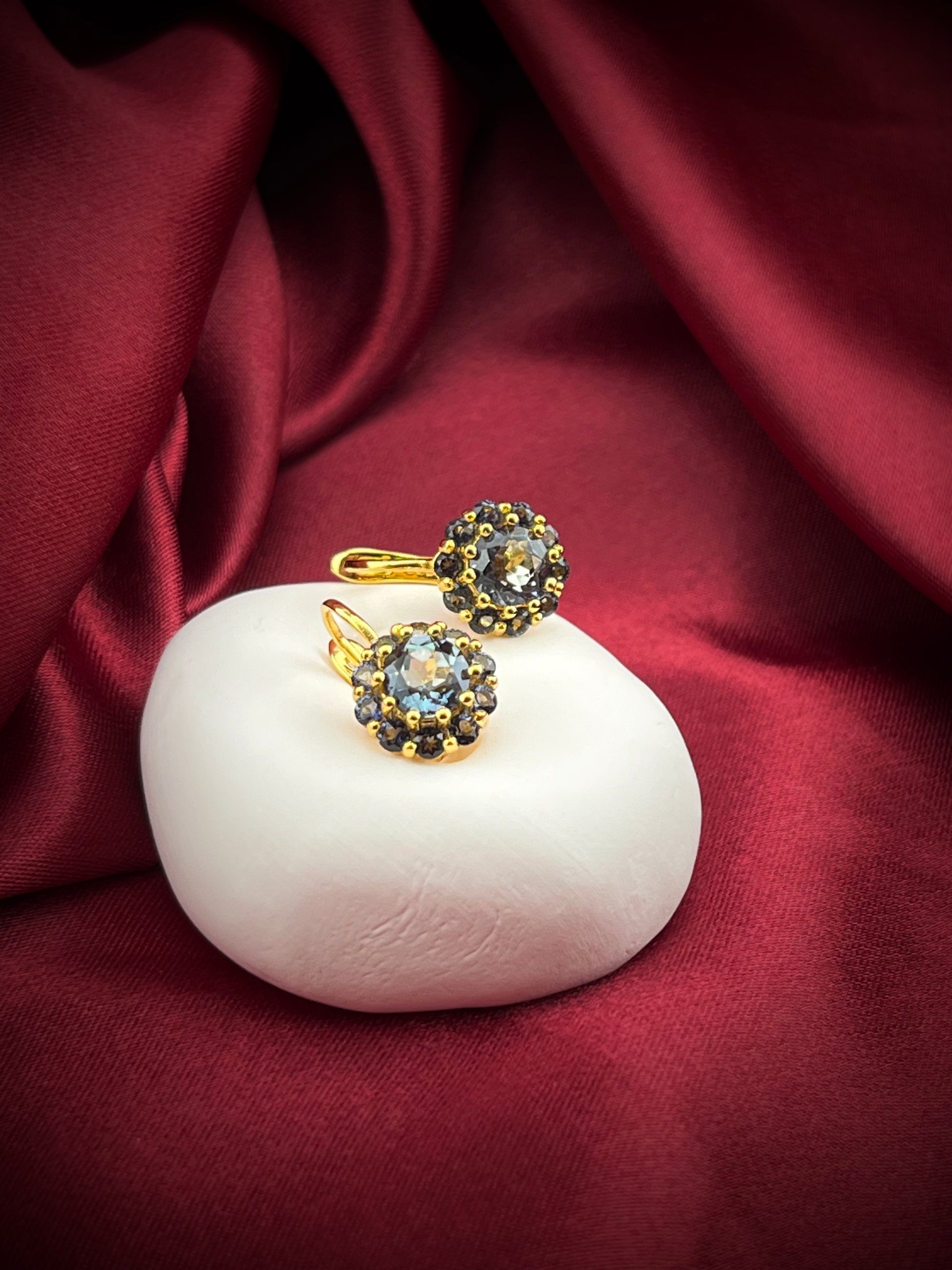 Celestial Blue Flower Earrings