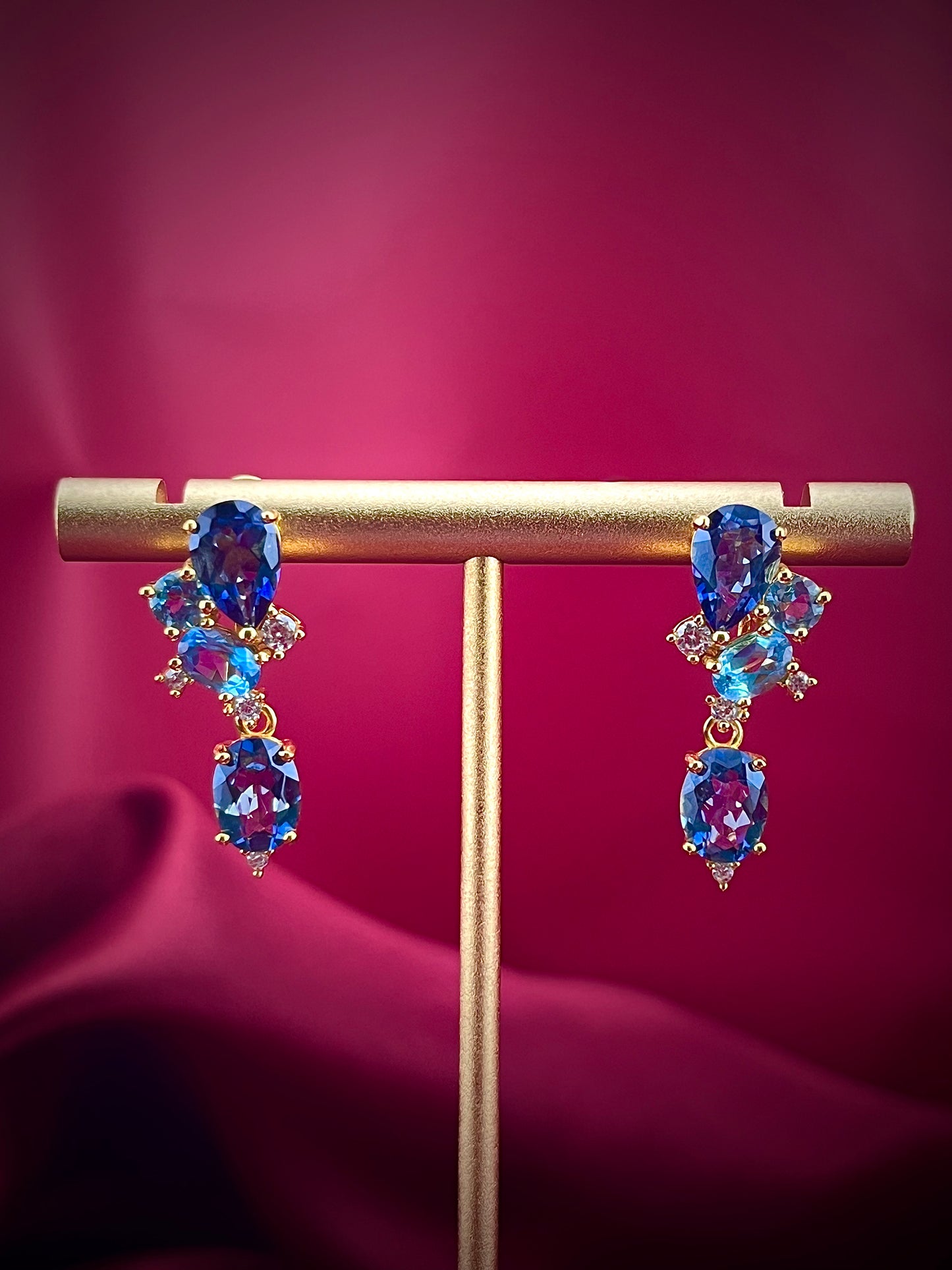Blue Orchid Earring - Stand View