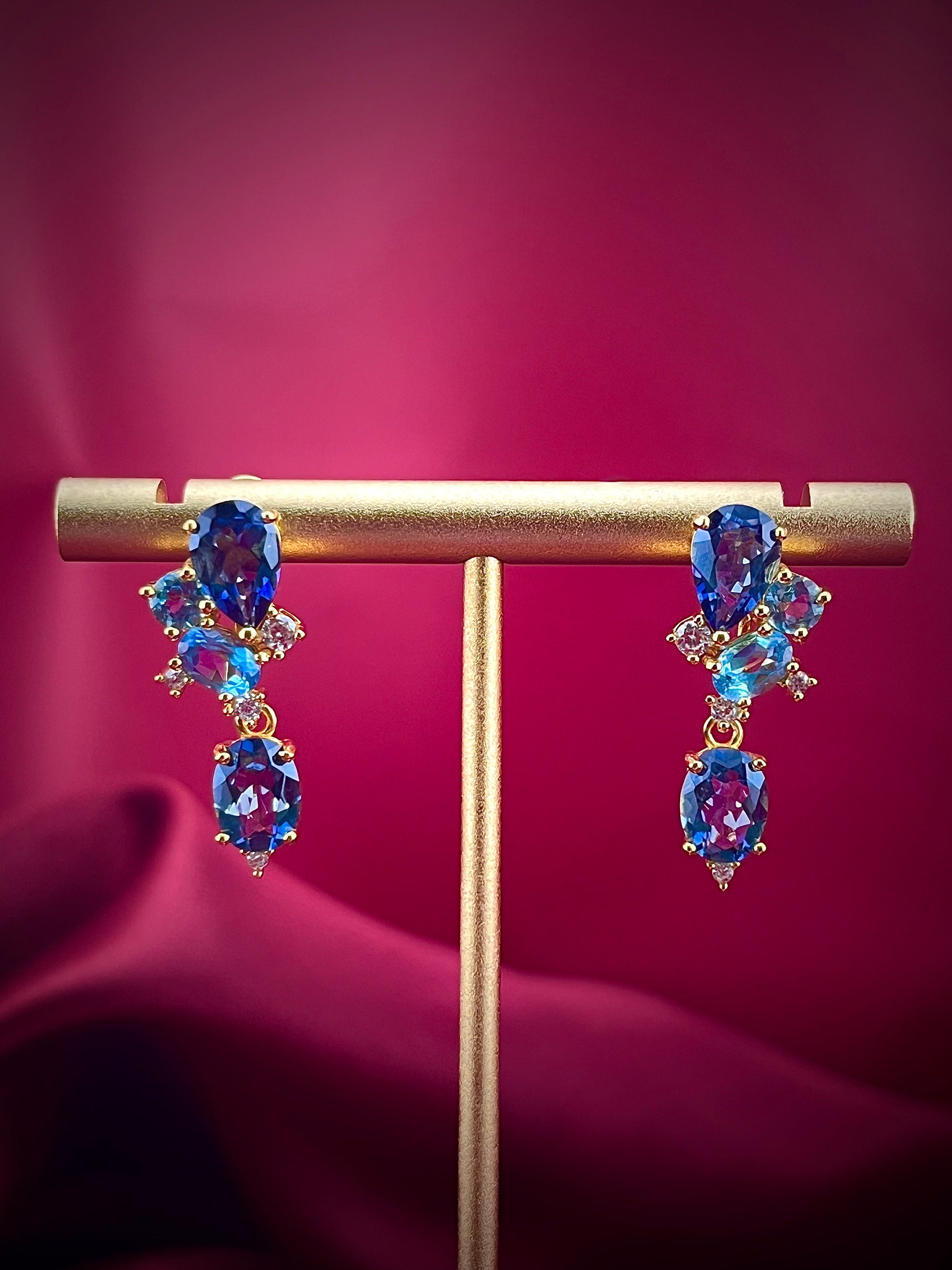 Blue Orchid Earring - Stand View