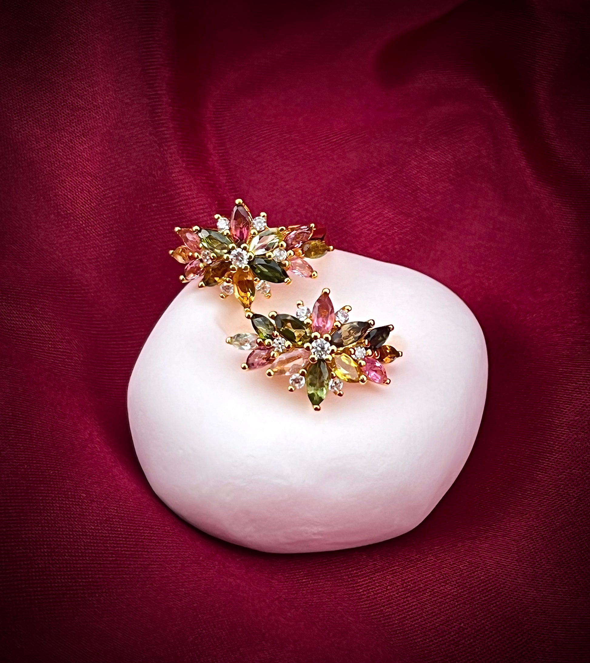 Multicolour Petals Cluster Earring