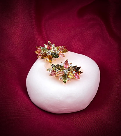 Multicolour Petals Cluster Earring