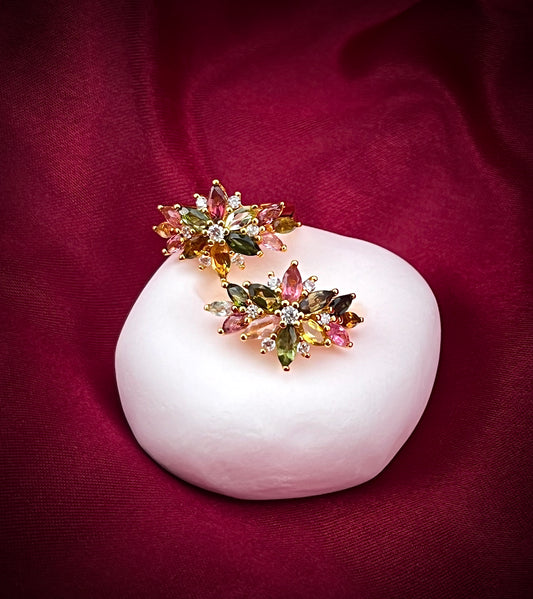 Multicolour Petals Cluster Earring