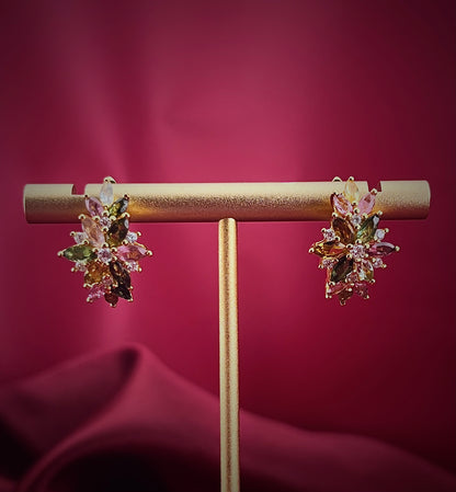 Multicolour Petals Cluster Earring