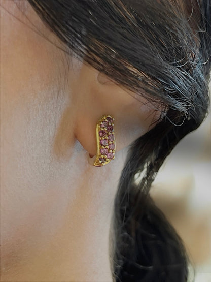 Berry leaf earrings