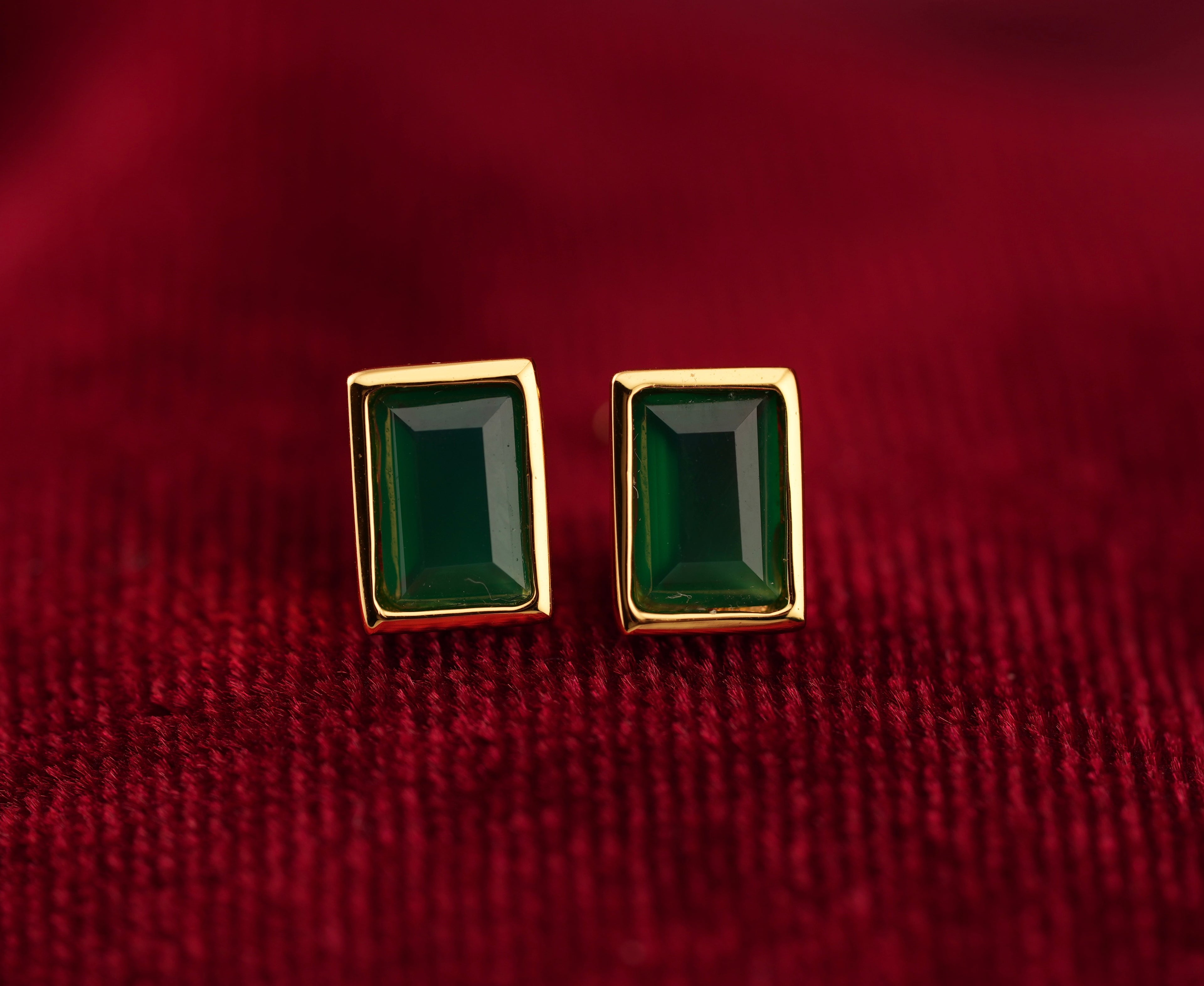 Haspiera Vera Studs Green Agate