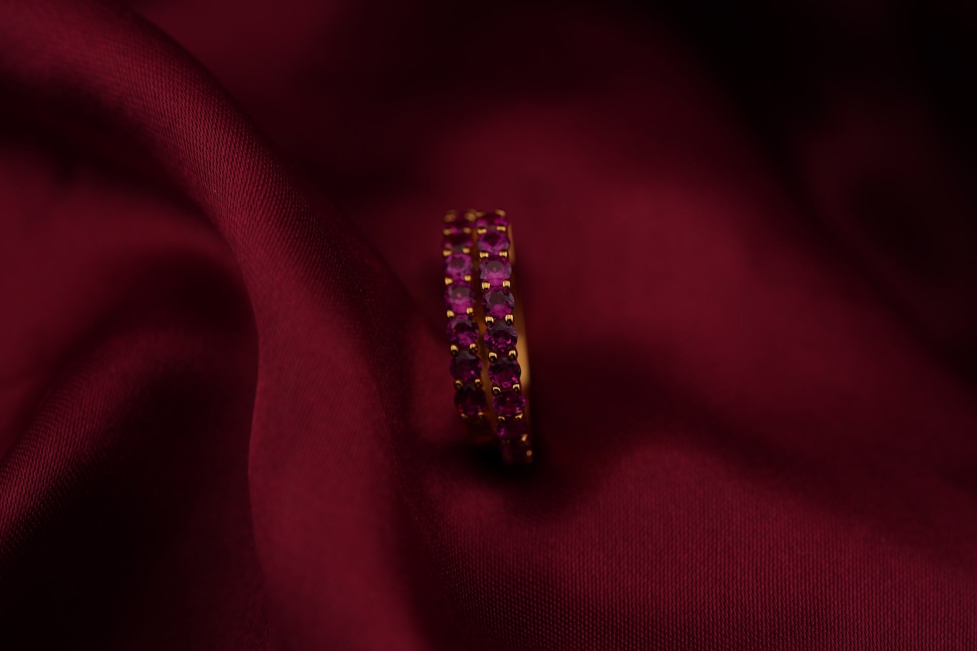 Haspiera Ruby gemstone everyday hoops
