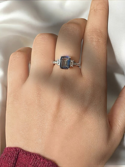 Blue Baguette Ring