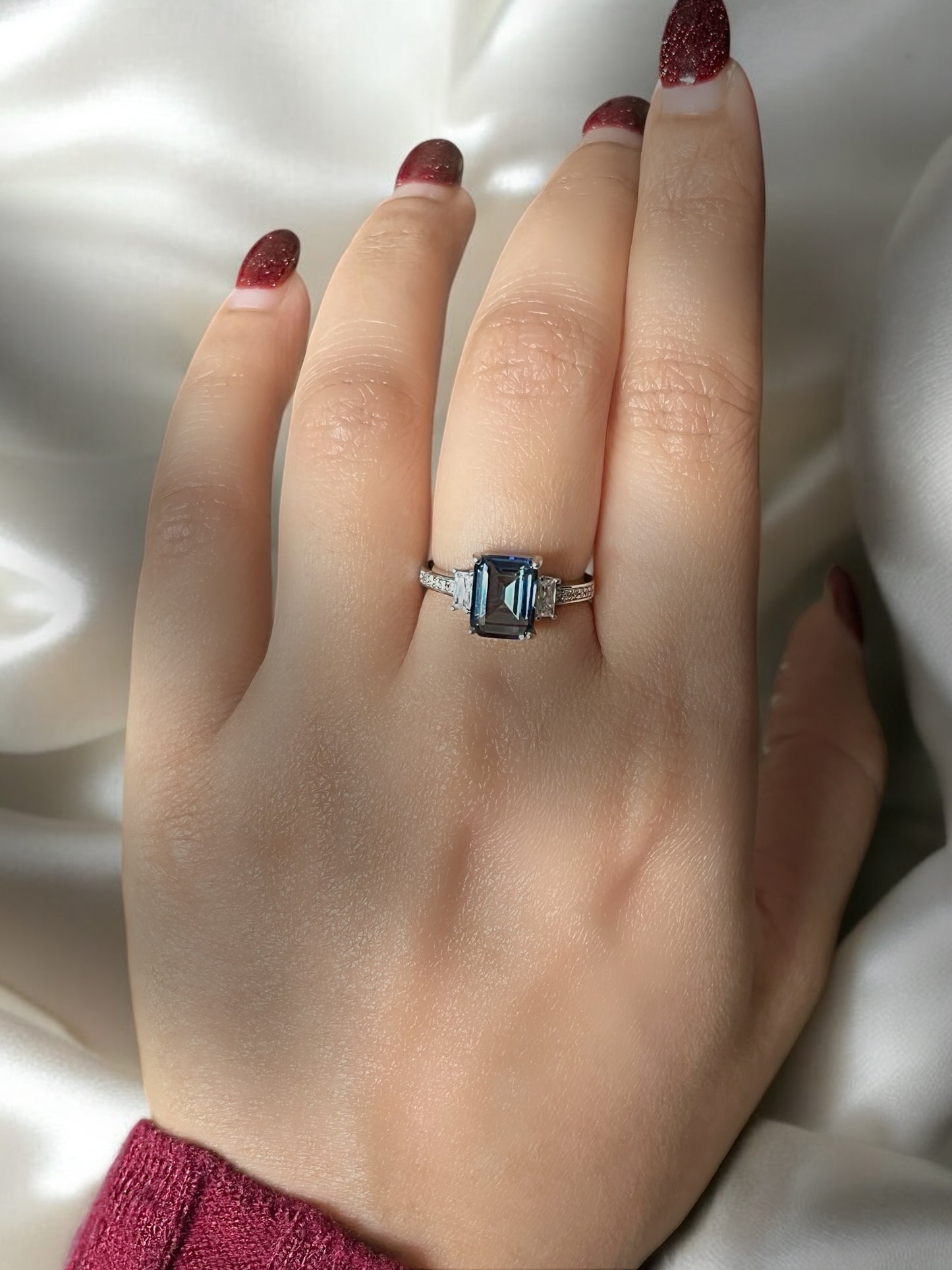 Blue Baguette Ring