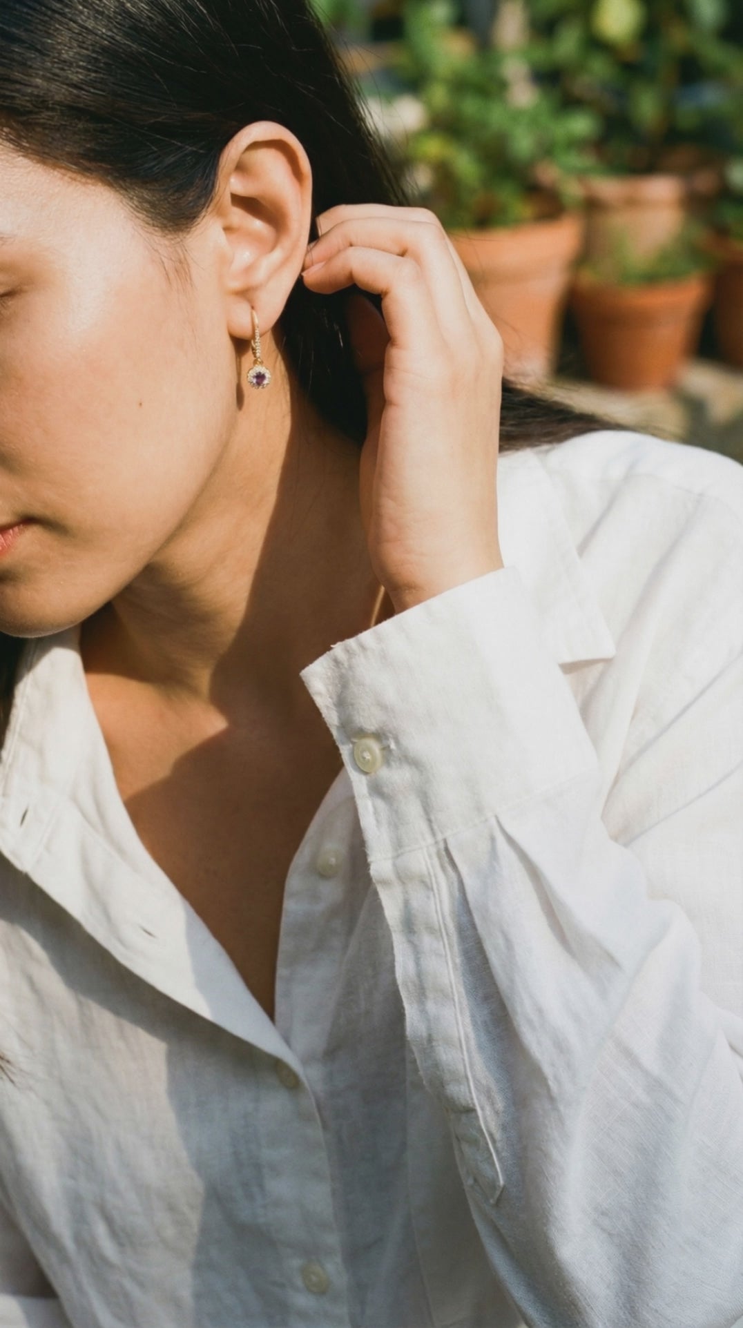 Haspiera Violet Drop Earrings In Gold