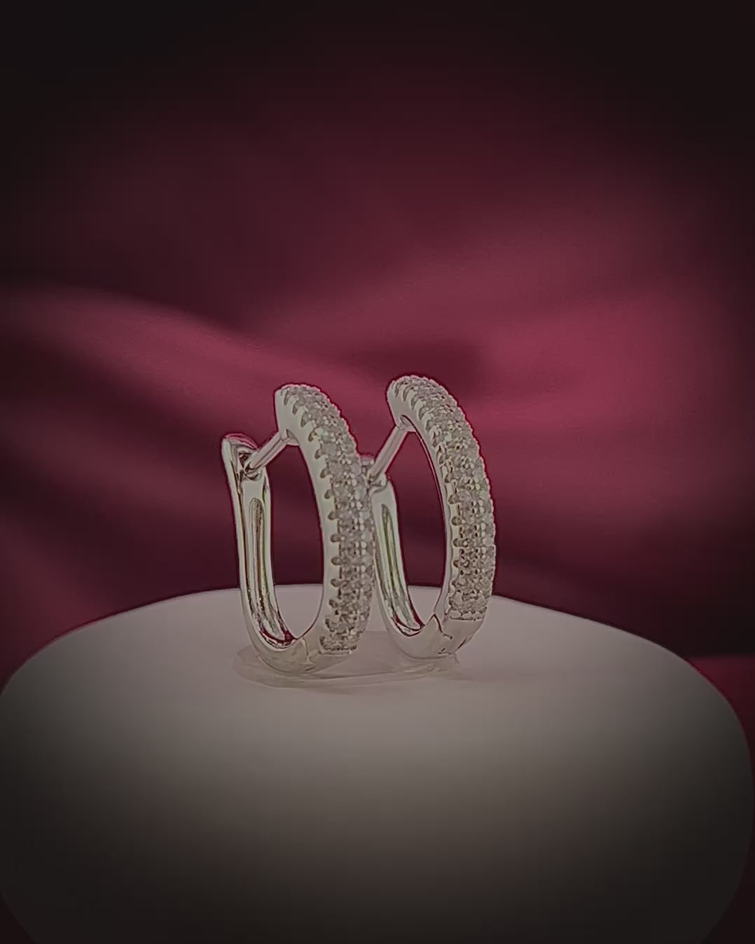 Haspiera Pave Crystal Huggie Earrings